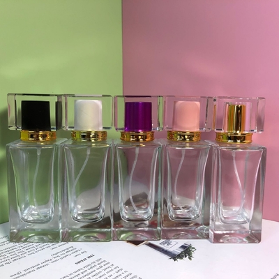 High Grade 50ml Perfume Spray Bottle 500pcs Square Cosmetic Sub Bottling