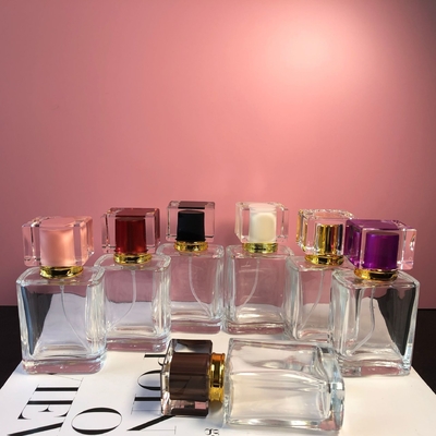 Square Transparent Perfume Spray Bottle Glass 30ml 50ML 500pcs