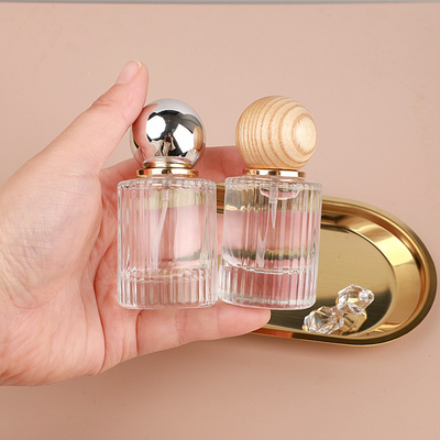 Portable Perfume Spray Bottled 30ml 50ML Glass Empty Walnut