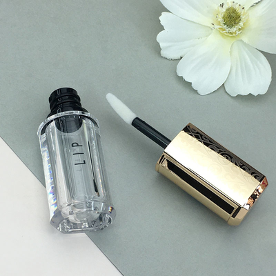 Cosmetics Small Square PETG 4ml Brush Tip Wand Lip Gloss Tubes