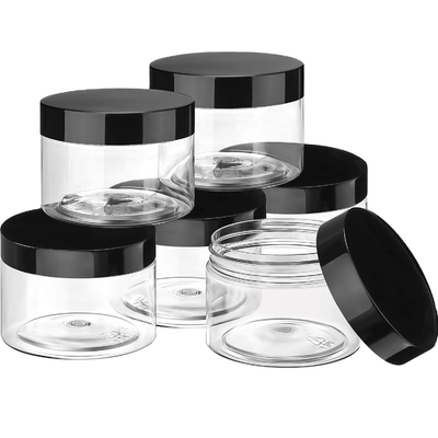 Recyclable Black Screw On Cap Face Cream Jar 3ml 5ml 10ml