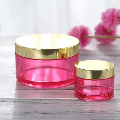 Round Shape PS PET ABS 50ml Face Cream Jar With Mirror Gold Lid