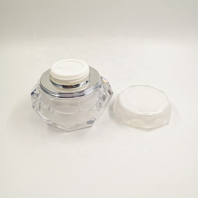 Recyclable Acrylic Plastic 50ml Face Cream Jars Screen Printing