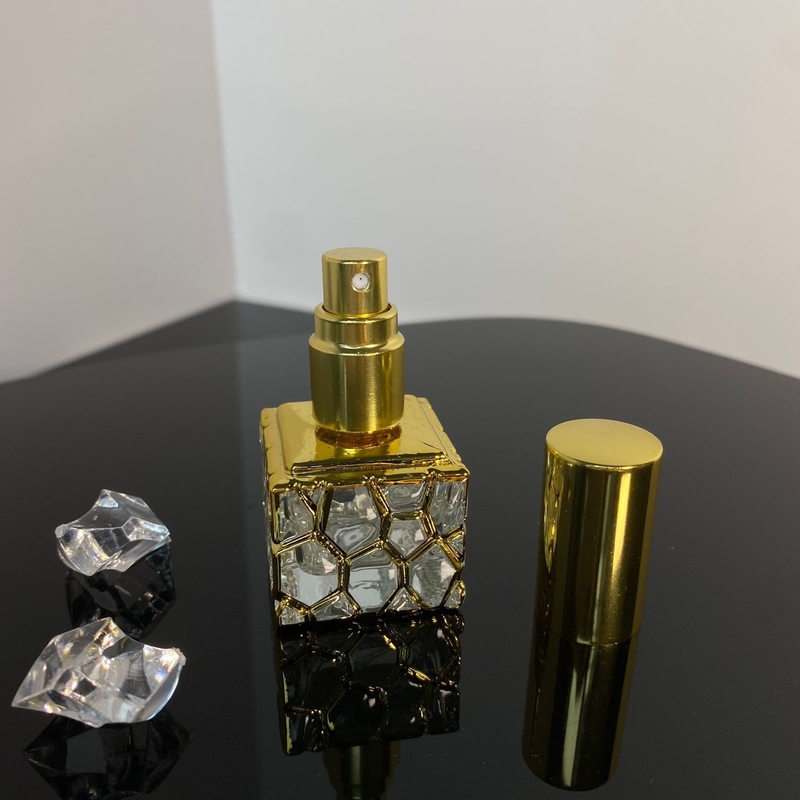 10ml Perfume Spray Bottle Water Cube Golden Bottle Portable 500 Pcs