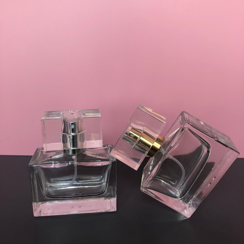 Cosmetic 30ml Perfume Spray Bottle Rectangle Flat Square Glass