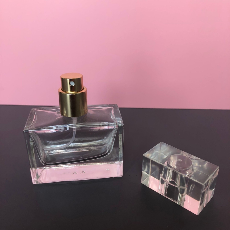 Cosmetic 30ml Perfume Spray Bottle Rectangle Flat Square Glass