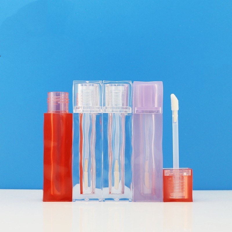 Wave Transparent Lip Color Empty Tube Glass Glaze 5ml Cosmetic Packaging