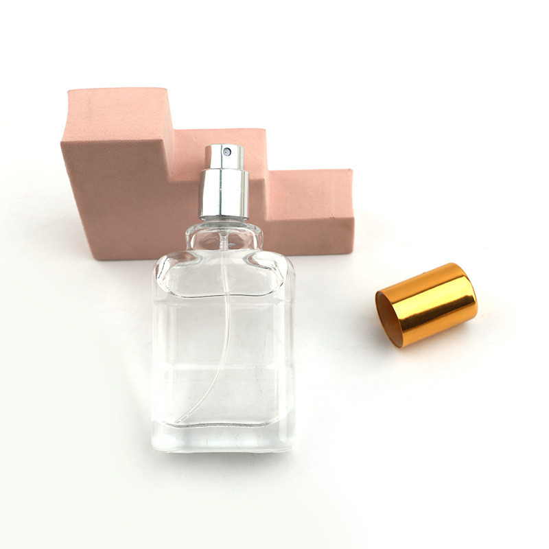 500 Pcs Glass Split Bottle 30ml Screw Shaped Square Perfume Sample
