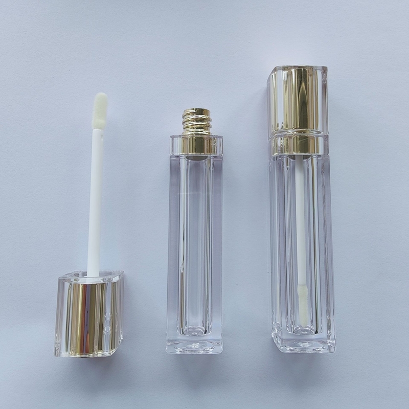 Square Empty Lip Gloss Tubes Gold Containers 100PCS 3ml