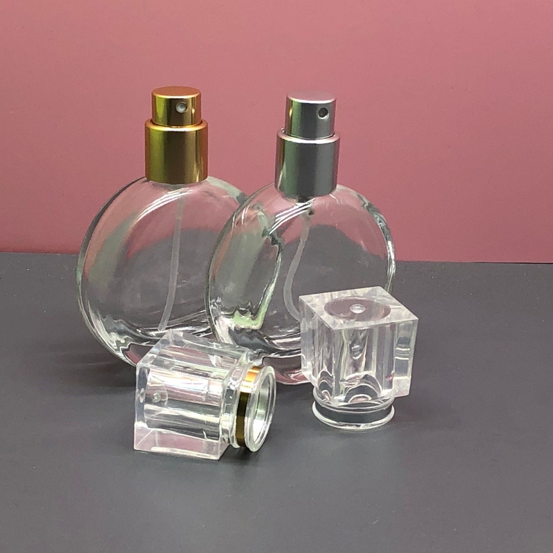 Glass Portable Perfume Spray Bottle 25ML Flat Round Refillable 1000 Pcs