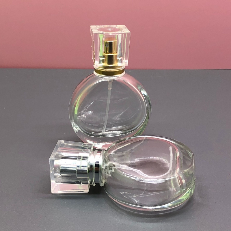Glass Portable Perfume Spray Bottle 25ML Flat Round Refillable 1000 Pcs