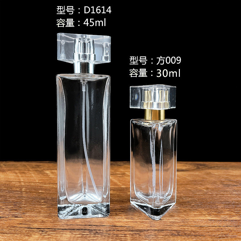Triangular Spot Perfume Glass Spray Bottle 30ml Transparent Empty 50ml