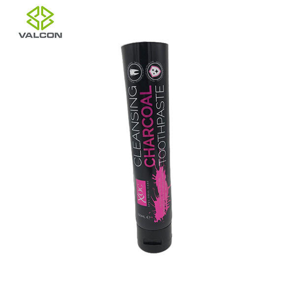 Offset Printing Toothpaste Packaging Tube Black Flip Cap Shiny Flip Top Cap