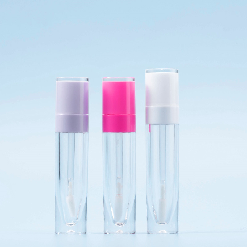 5ml Clear Empty Lip Gloss Tube Pink White Custom Logo with applicator