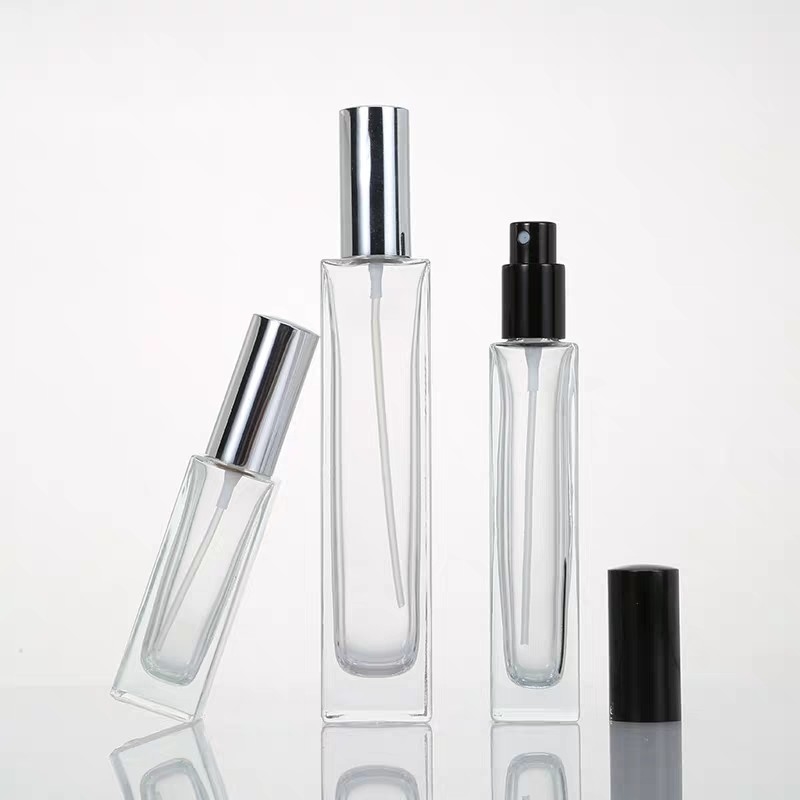 Spray Atomizer Black Clear Square Glass Perfume Spray Bottle 30ml 50ml 100ml