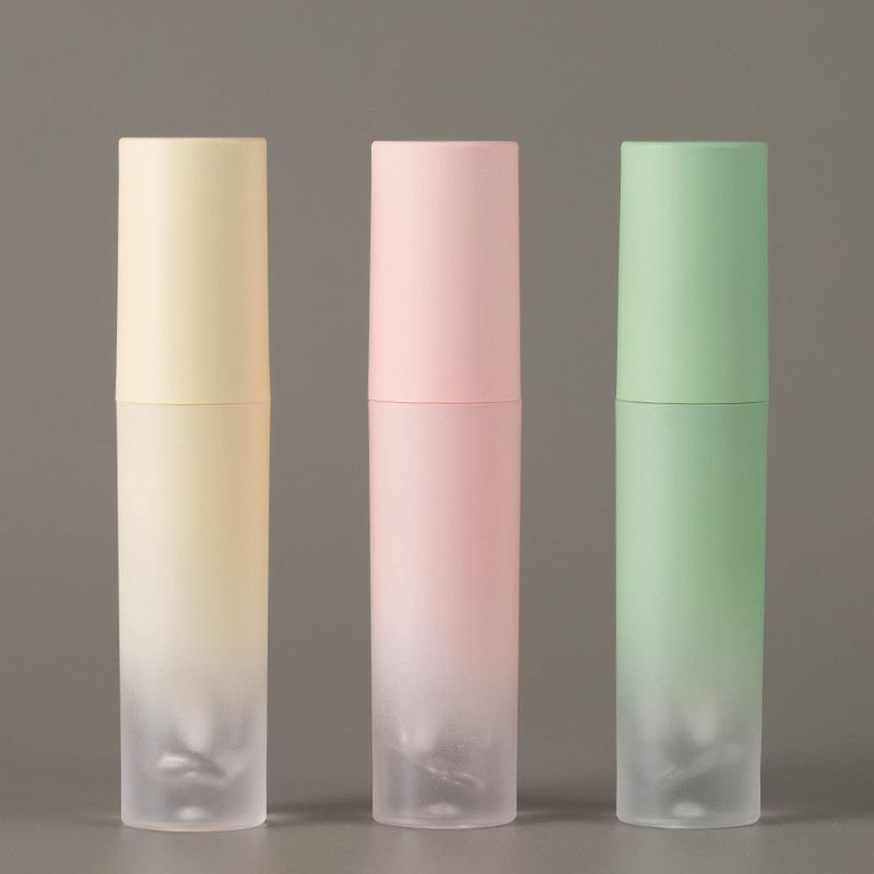 3ml Gradient Green Yellow Pink PETG Clear Wand Lip Gloss Tubes 92*20mm