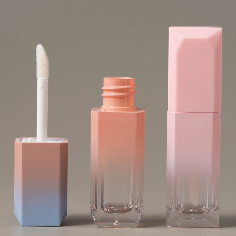Cylinder Black Pink Blue 5ml Empty Lip Gloss Tubes With Brush OEM