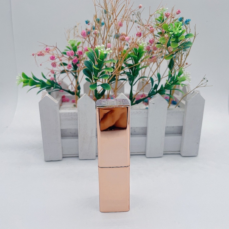 Fashionable Smooth Square Rose Gold Lipstick Tubes 20g
