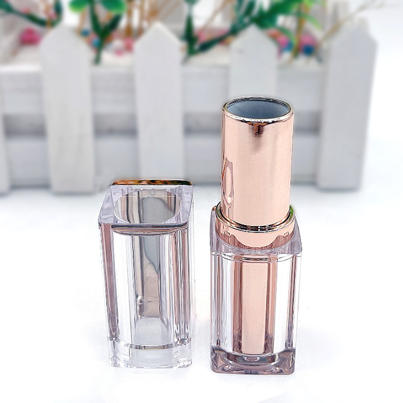 Fashionable Smooth Square Rose Gold Lipstick Tubes 20g