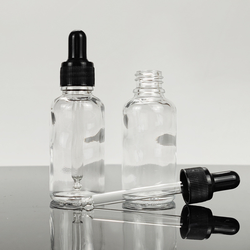 White Fine Ribbed Glass Essential Oil Bottles With Dropper 0.1kg