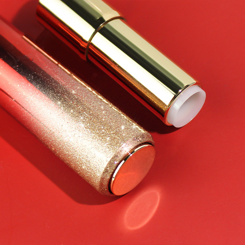 Plastic Glitter Gold Red Empty Lipstick Bottle ODM Logo 20g
