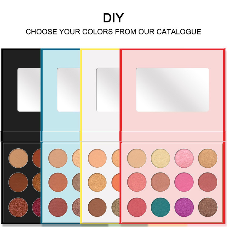 12colors Empty Eye Shadow Palette cuatomized palette with mirror