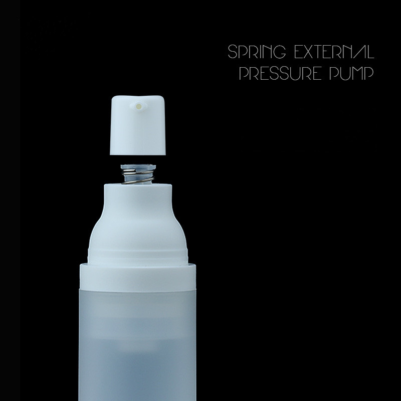 Silk Printing PET White Airless Lotion Pump Bottle 20ml 30ml 50ml