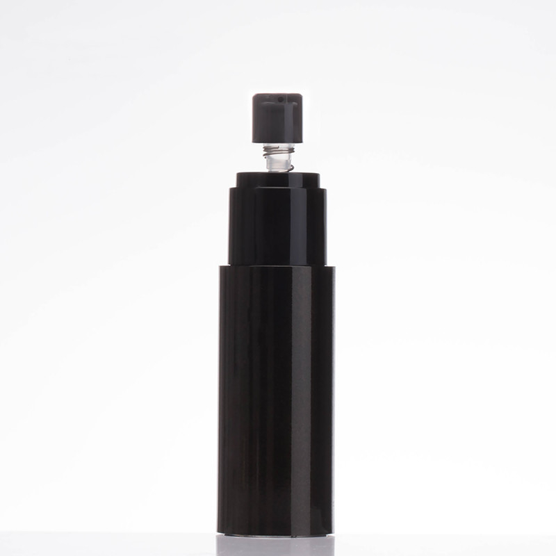 OEM PET Black Airless Lotion Pump Bottle 15ml 30ml 80ml