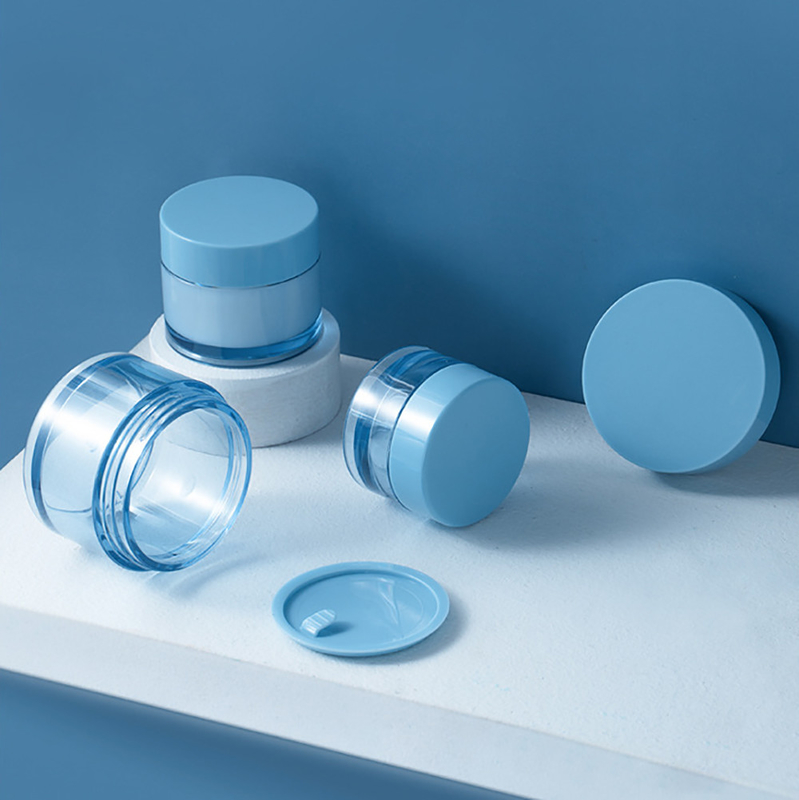 Label Sticker Blue PETG Plastic Face Cream Jar 10ml To 50ml