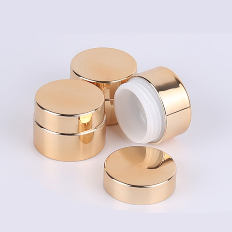 UV Gold Face Cream Jar 8 Oz Plastic Jars With Gold Lids