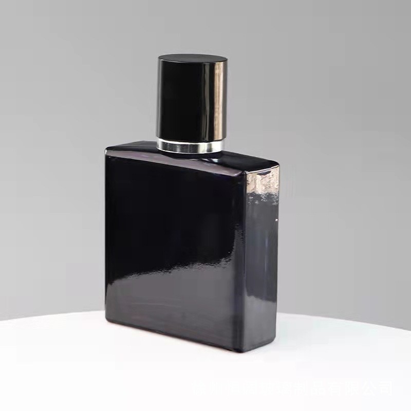 Screw Cap Black 30ml Empty Glass Perfume Bottle 90mm Height