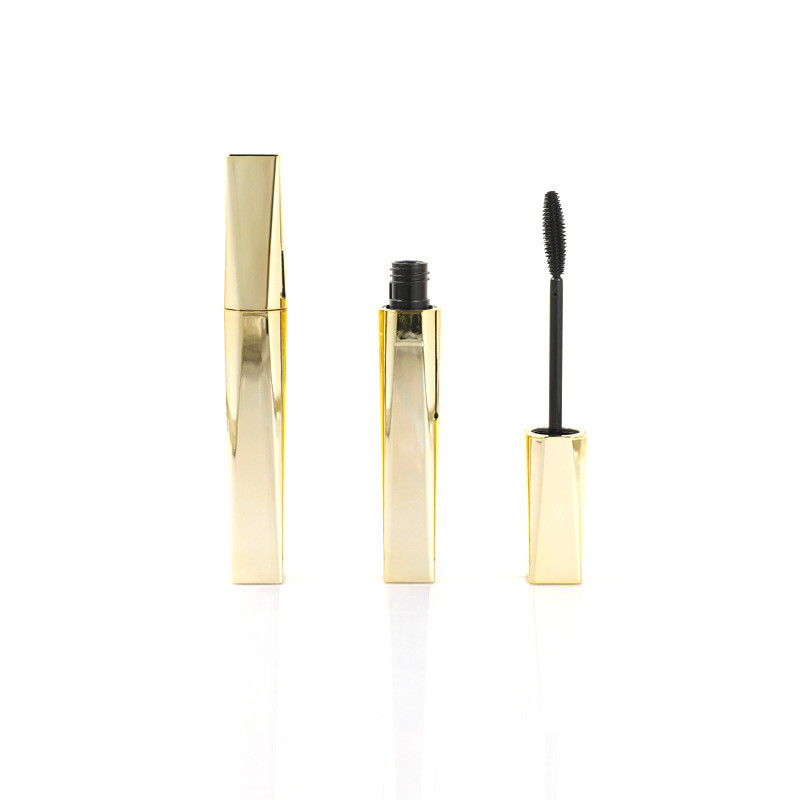 8.5ml Gold Plastic Mascara Tube Plated Gold Square Empty Mascara Container