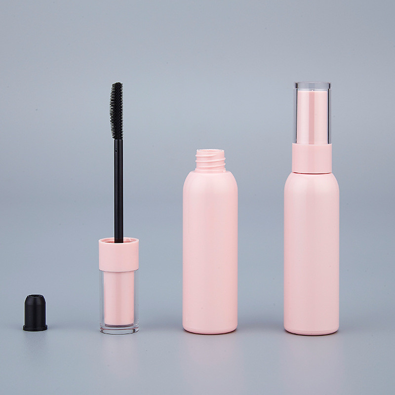40ml Big Capacity Round Pink Plastic Mascara Tube ABS Pink Mascara Bottle