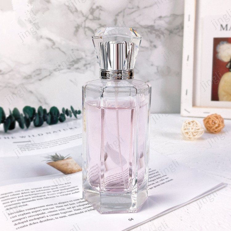 Special Shaped Transparent Glass 100ml Perfume Spray Bottle With Cap