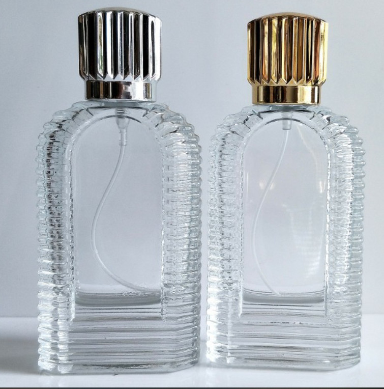 Custom Design 60ml Square New Cap Empty Crimp Glass Perfume Spray Bottle