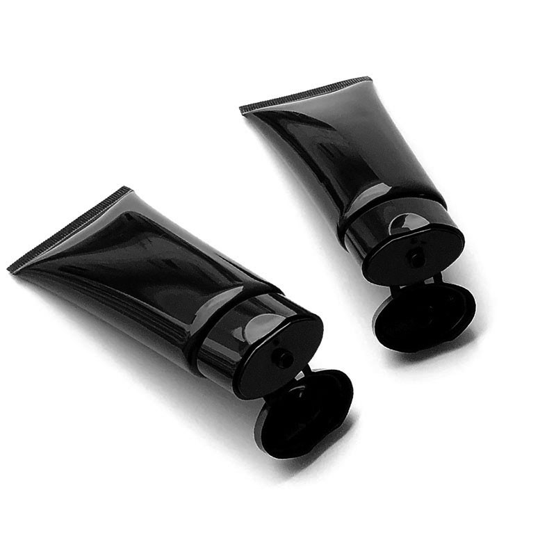 Black Electroplate 50ml Cosmetic Empty Hand Cream Tubes Hot Stamping