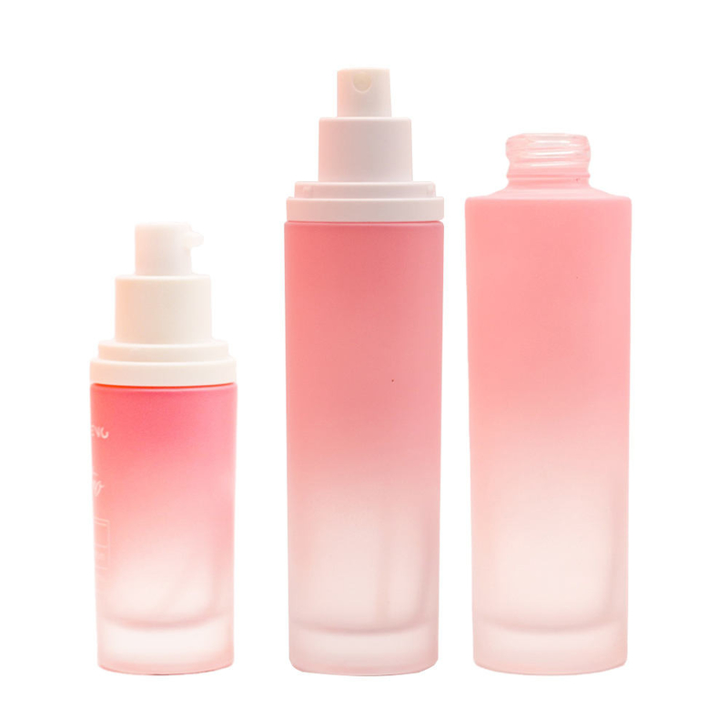 Frosted Airless Glass Cosmetic Bottles