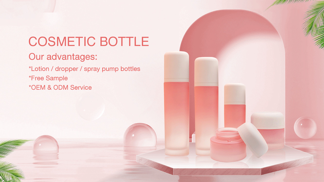 Frosted Airless Glass Cosmetic Bottles