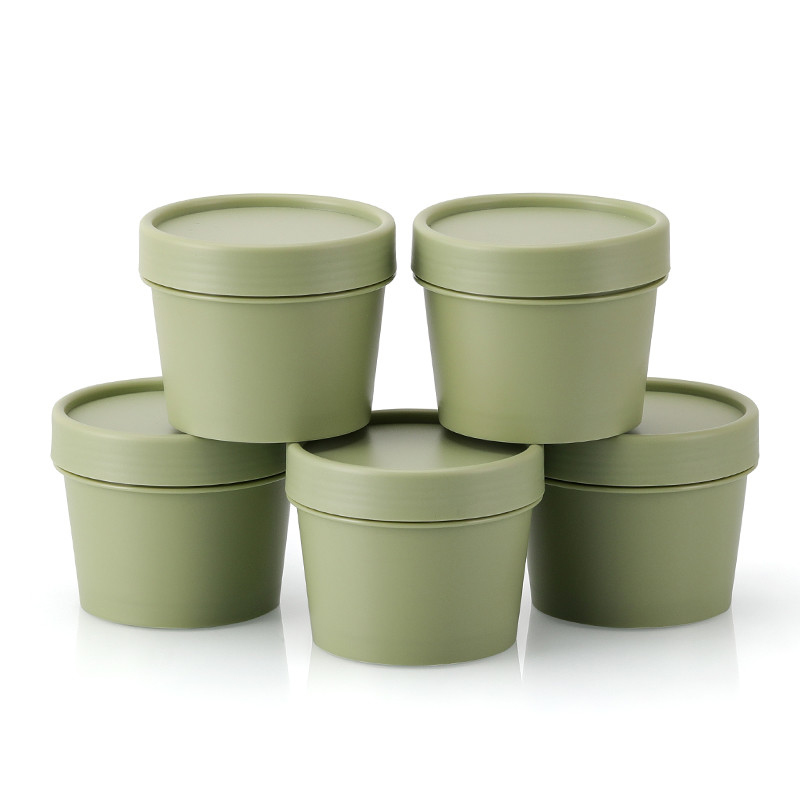 OEM Green PP Plastic Cosmetic Packaging Cream Jars 100g