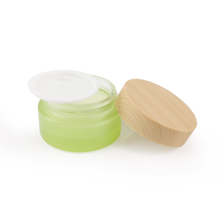50g Cosmetic Packaging Container With Bamboo Lids RoHS SGS
