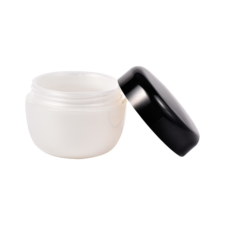 Screw Black Cap 50ml Face Cream Moisturizer Glass Jar 100g