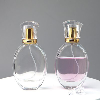 Glass Oval Perfume Spray Atomizer Bottle 50ml Transparent