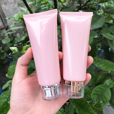SGS Pink Plastic Reusable Hand Cream Facial Cleanser Tube 100ml